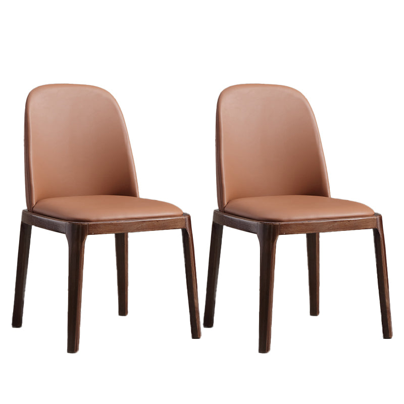 Faux Leather Dining Chairs Industrial Parsons Armless Side Chair