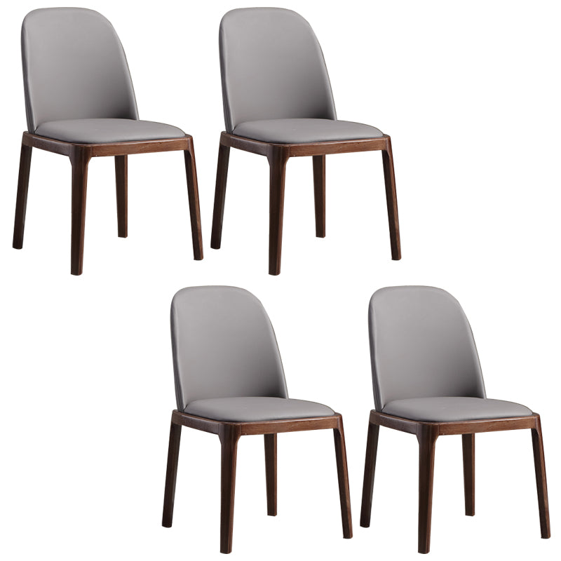 Faux Leather Dining Chairs Industrial Parsons Armless Side Chair