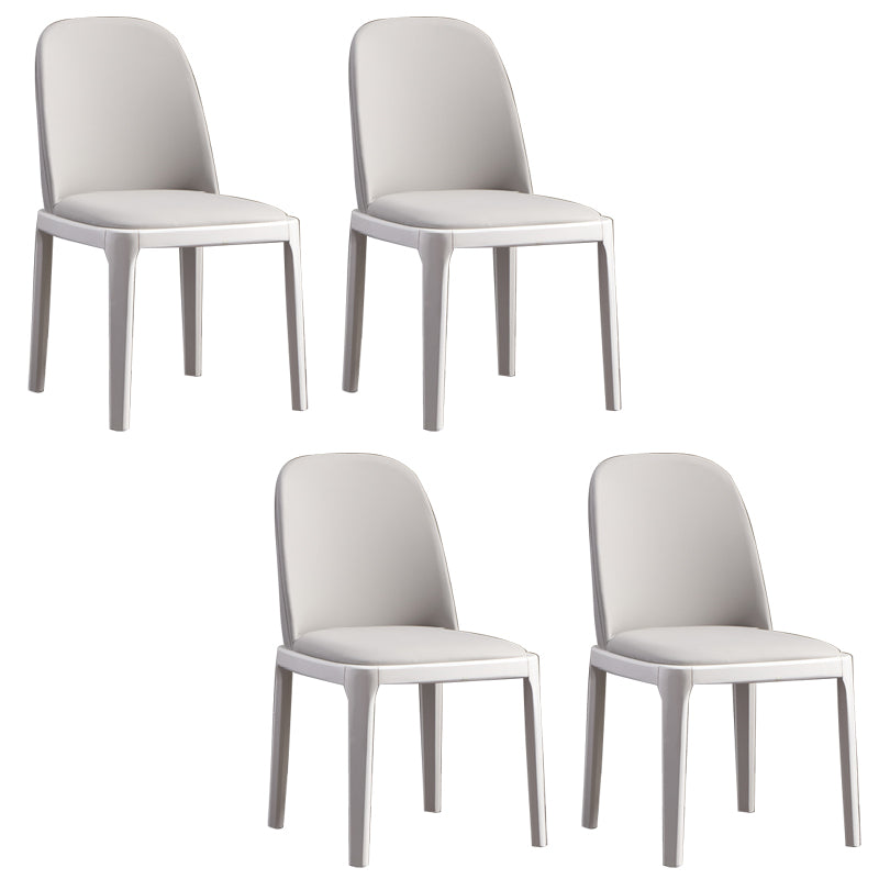 Faux Leather Dining Chairs Industrial Parsons Armless Side Chair