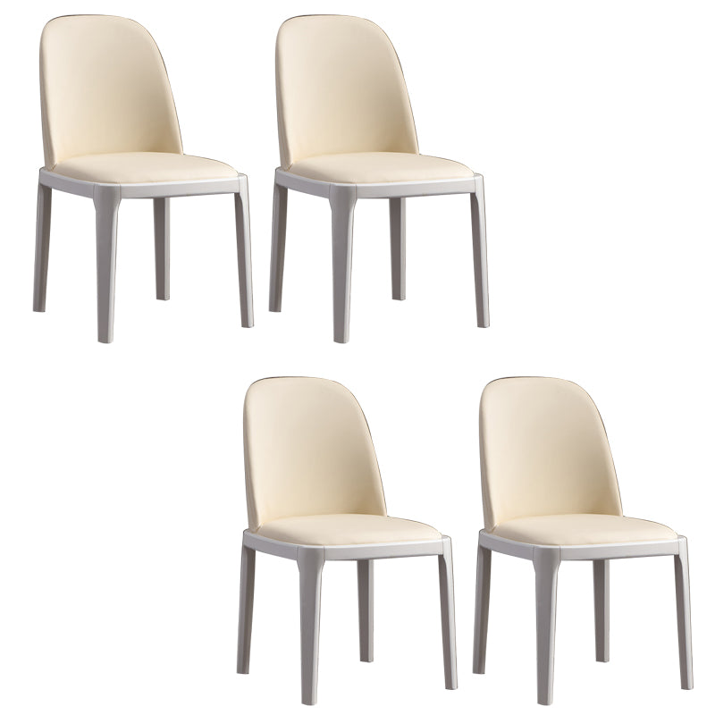 Faux Leather Dining Chairs Industrial Parsons Armless Side Chair