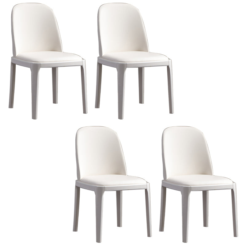 Faux Leather Dining Chairs Industrial Parsons Armless Side Chair