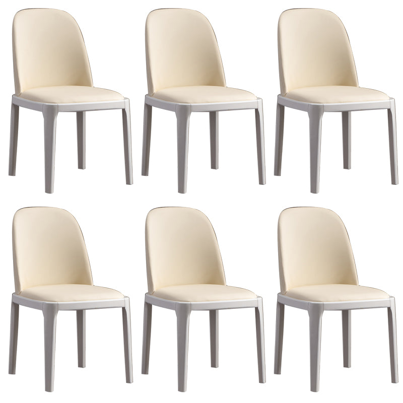 Faux Leather Dining Chairs Industrial Parsons Armless Side Chair