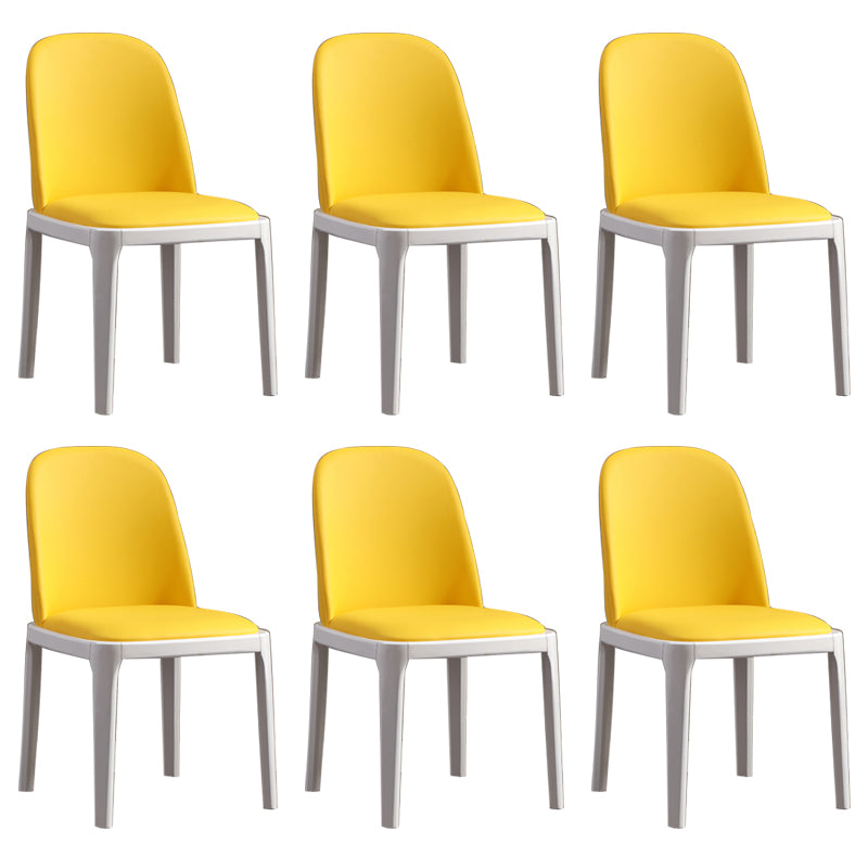 Faux Leather Dining Chairs Industrial Parsons Armless Side Chair