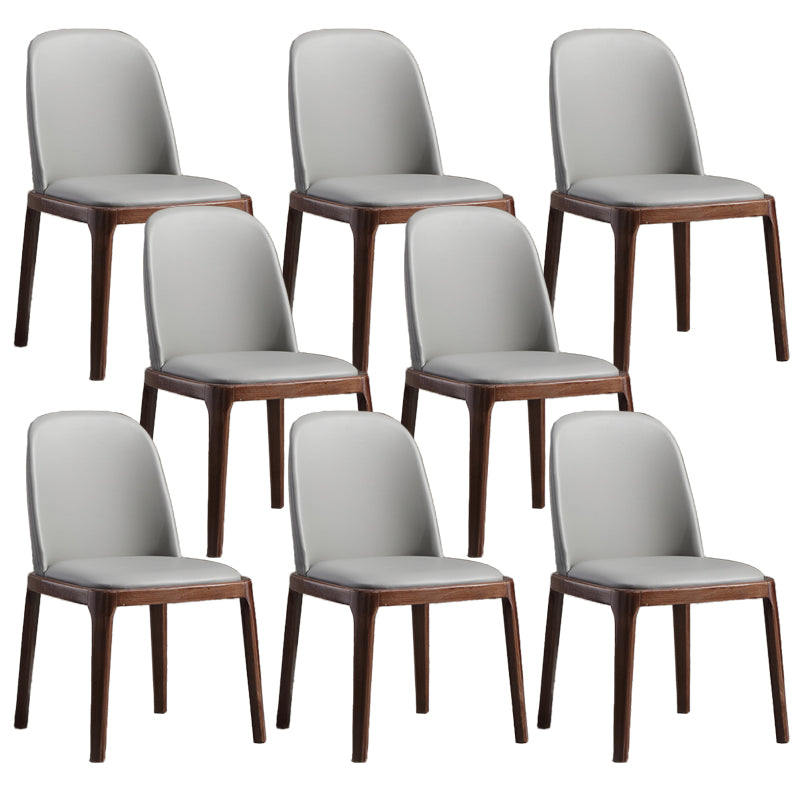 Faux Leather Dining Chairs Industrial Parsons Armless Side Chair