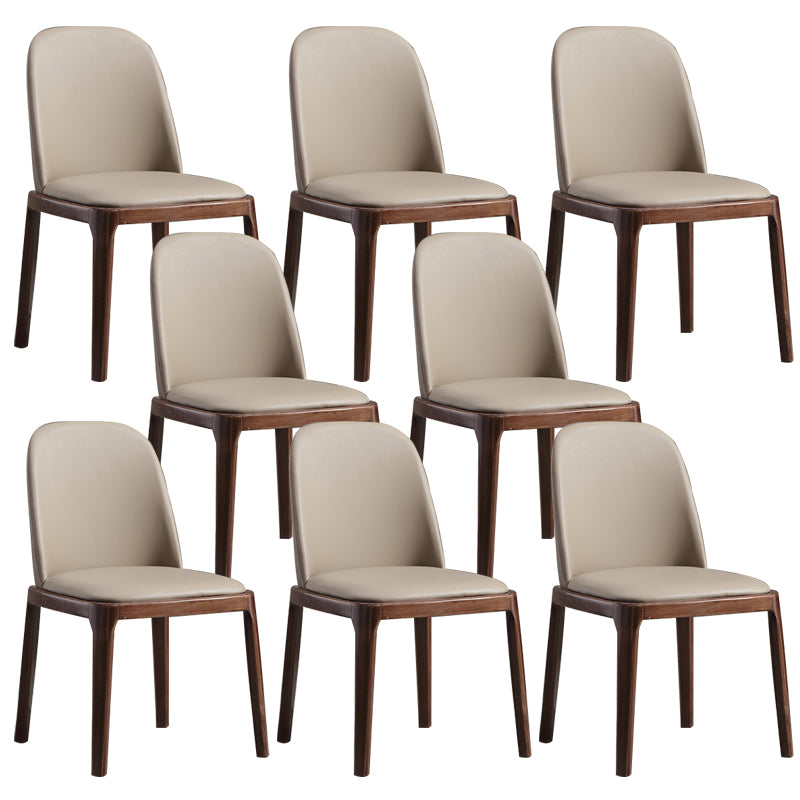 Faux Leather Dining Chairs Industrial Parsons Armless Side Chair