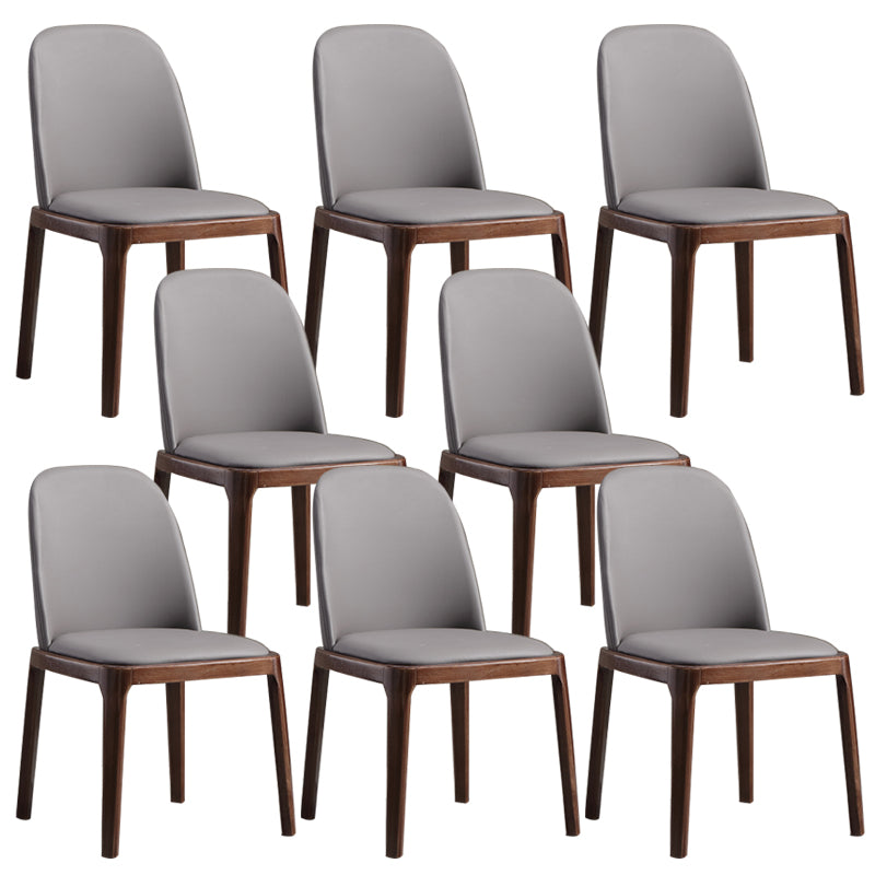 Faux Leather Dining Chairs Industrial Parsons Armless Side Chair