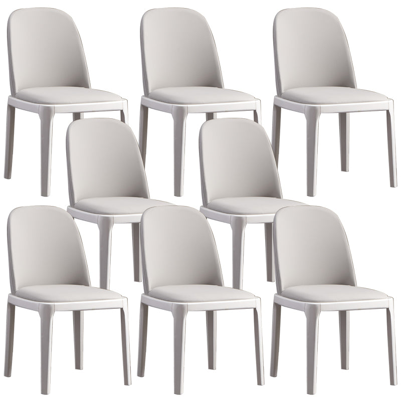 Faux Leather Dining Chairs Industrial Parsons Armless Side Chair