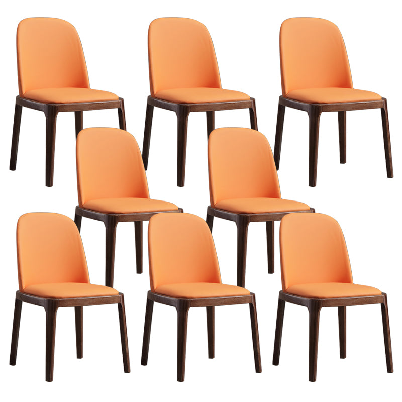 Faux Leather Dining Chairs Industrial Parsons Armless Side Chair