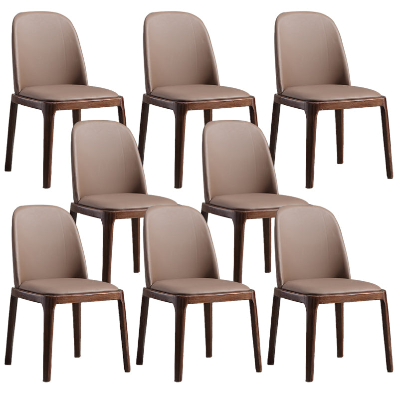 Faux Leather Dining Chairs Industrial Parsons Armless Side Chair