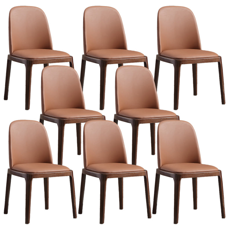 Faux Leather Dining Chairs Industrial Parsons Armless Side Chair