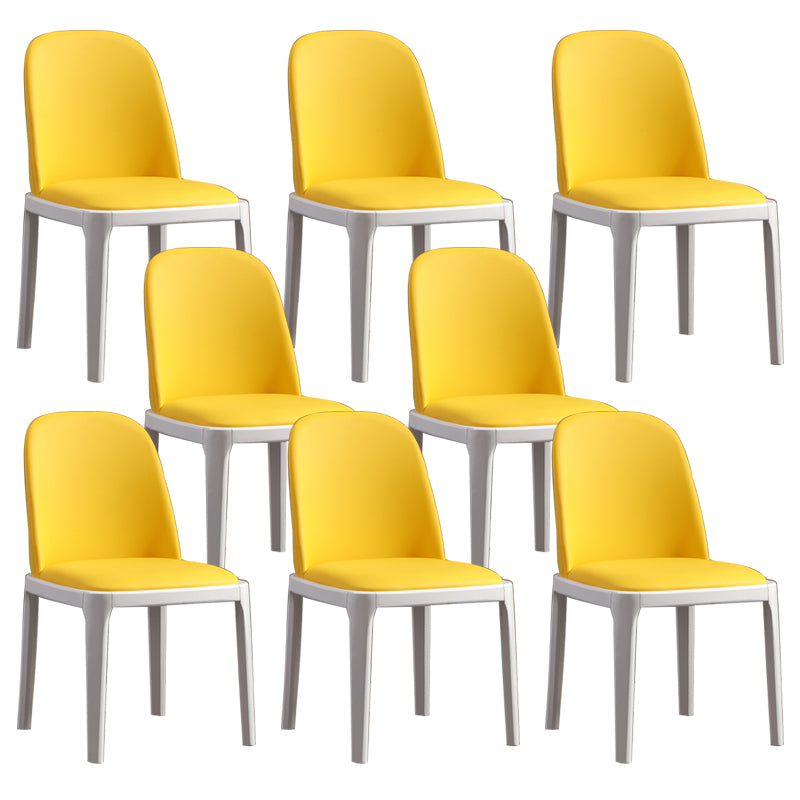 Faux Leather Dining Chairs Industrial Parsons Armless Side Chair