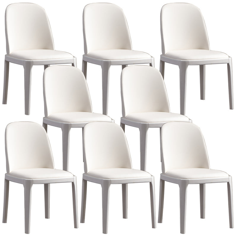 Faux Leather Dining Chairs Industrial Parsons Armless Side Chair