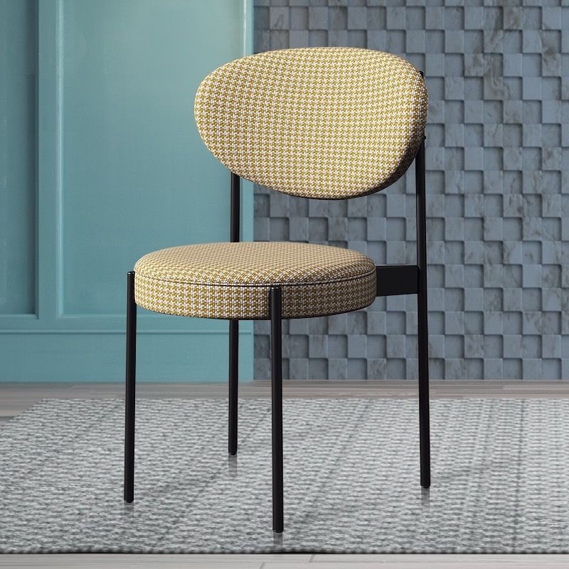 Glam Style Dining Chair Open Back Restaurant Armless Side Chair