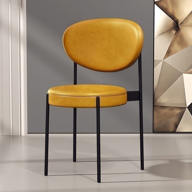 Glam Style Dining Chair Open Back Restaurant Armless Side Chair