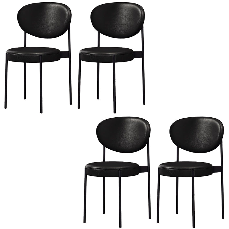 Glam Style Dining Chair Open Back Restaurant Armless Side Chair