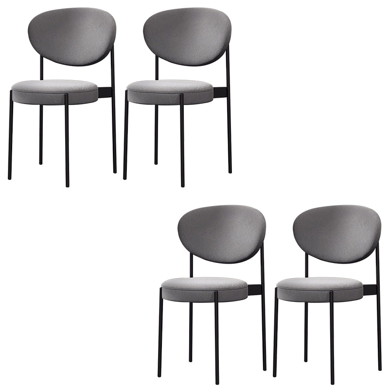 Glam Style Dining Chair Open Back Restaurant Armless Side Chair