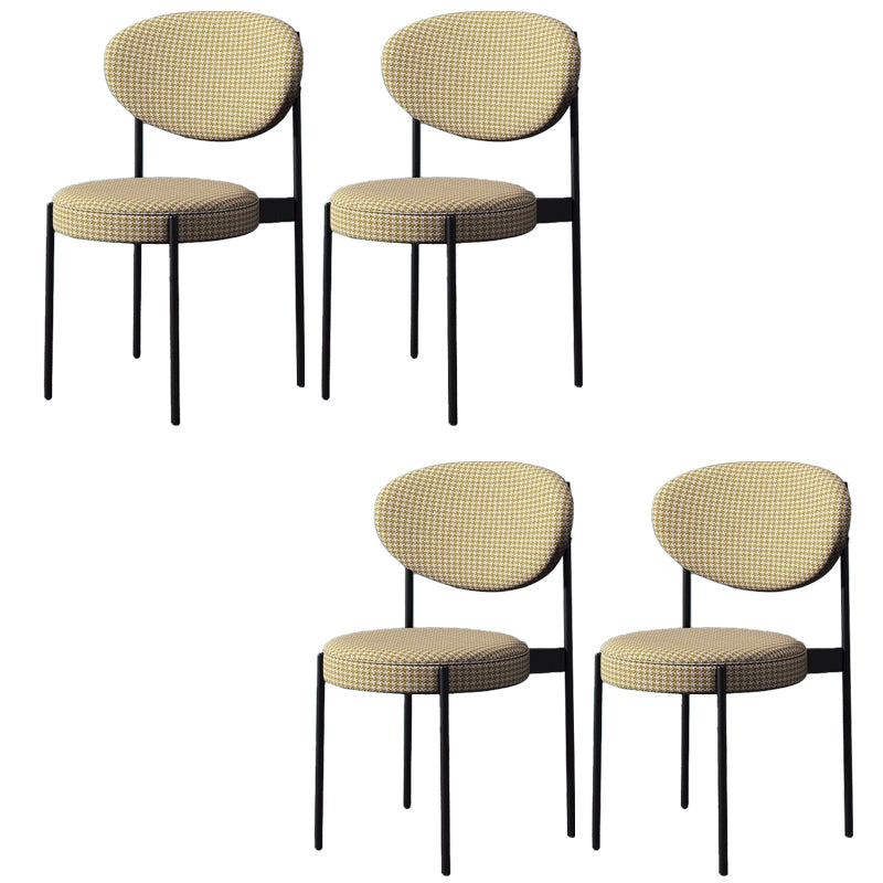 Glam Style Dining Chair Open Back Restaurant Armless Side Chair