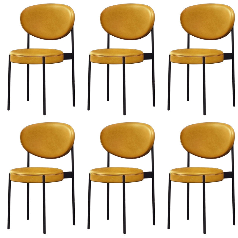 Glam Style Dining Chair Open Back Restaurant Armless Side Chair