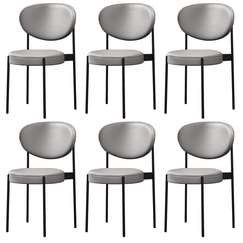 Glam Style Dining Chair Open Back Restaurant Armless Side Chair