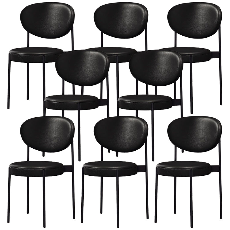 Glam Style Dining Chair Open Back Restaurant Armless Side Chair