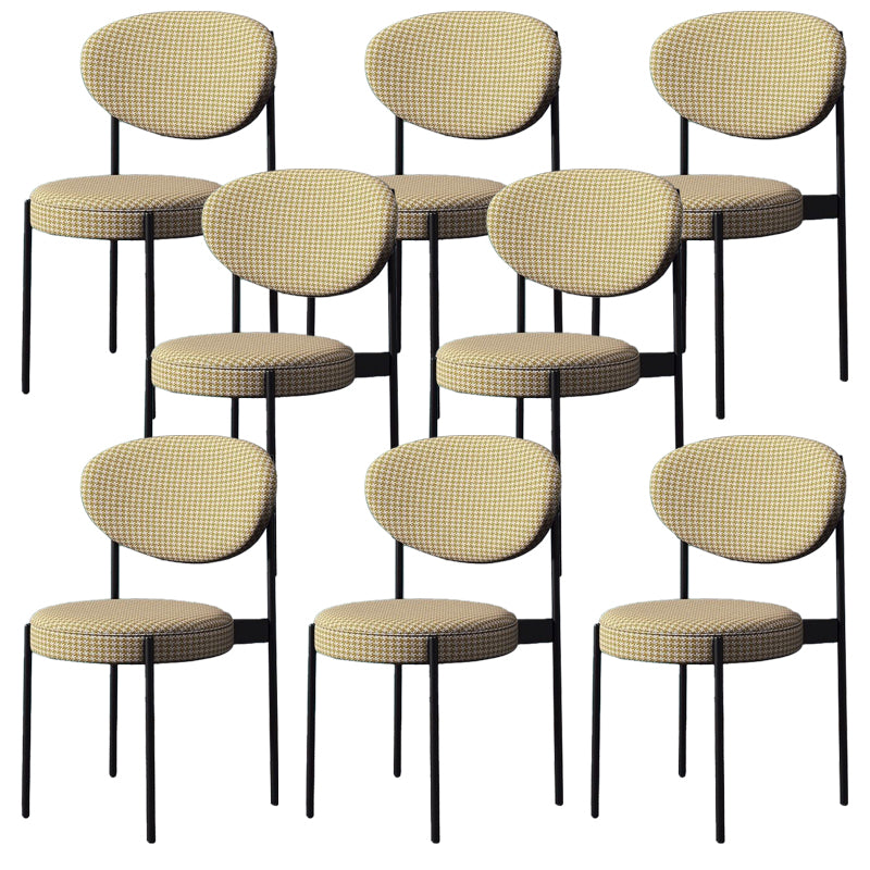 Glam Style Dining Chair Open Back Restaurant Armless Side Chair
