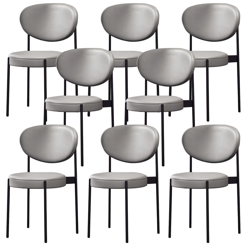 Glam Style Dining Chair Open Back Restaurant Armless Side Chair