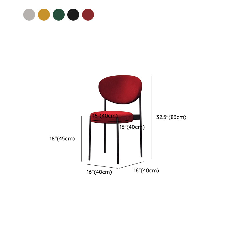Glam Style Dining Chair Open Back Restaurant Armless Side Chair