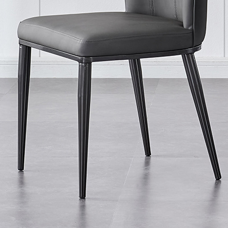 Industrial Side Chair Solid Back Metal Dining Room Chair for Dining Room