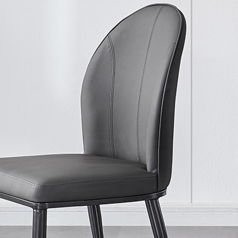 Industrial Side Chair Solid Back Metal Dining Room Chair for Dining Room