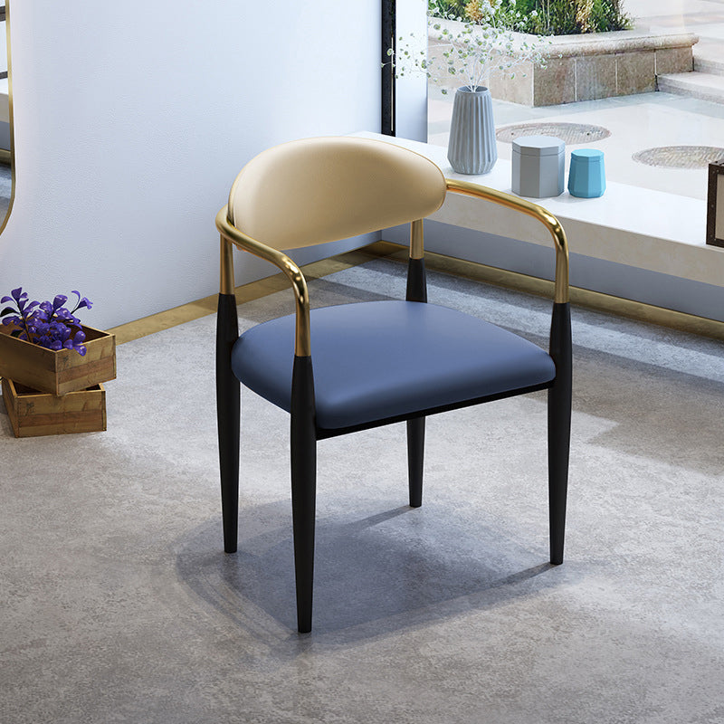 Faux Leather Dining Side Chair Open Back Home Dining Side Chair