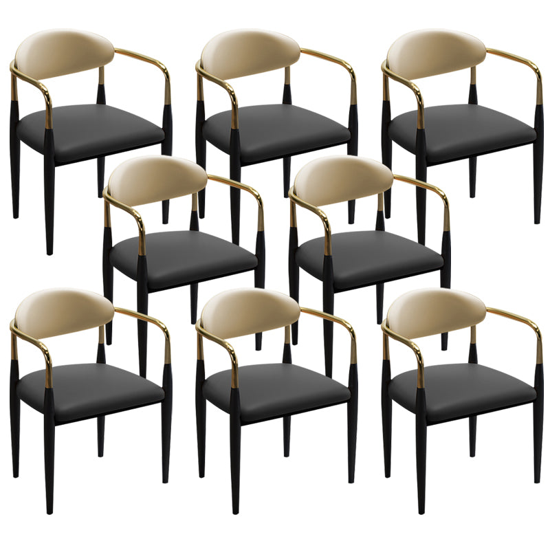 Faux Leather Dining Side Chair Open Back Home Dining Side Chair