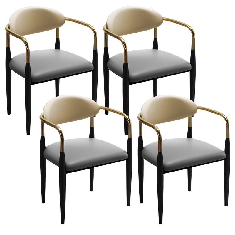 Faux Leather Dining Side Chair Open Back Home Dining Side Chair