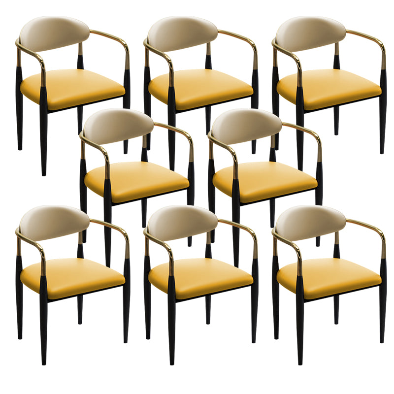 Faux Leather Dining Side Chair Open Back Home Dining Side Chair