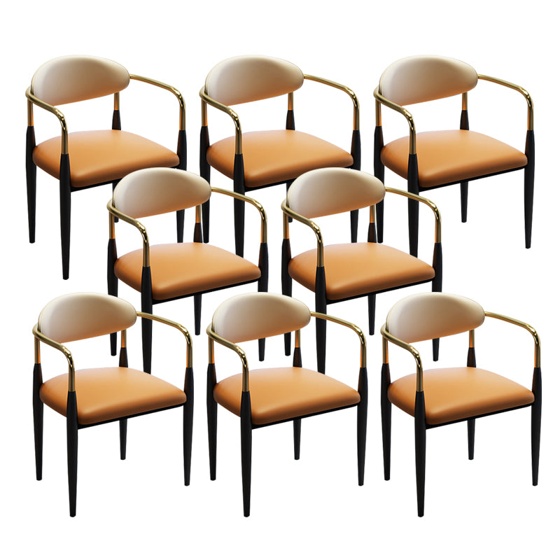 Faux Leather Dining Side Chair Open Back Home Dining Side Chair