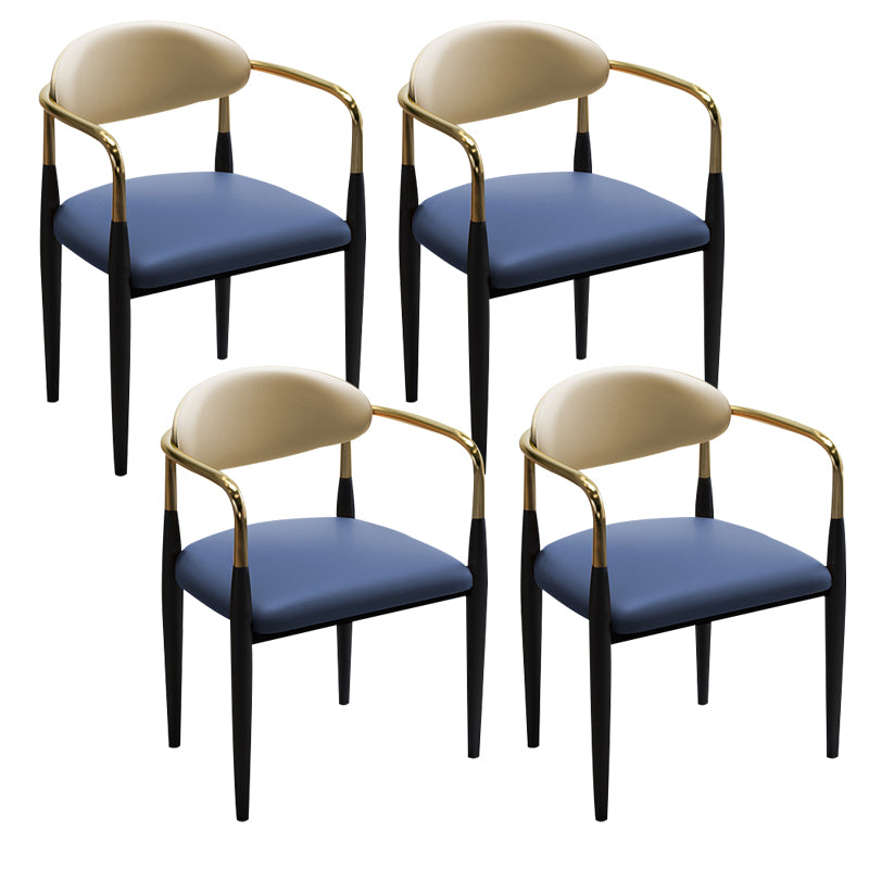 Faux Leather Dining Side Chair Open Back Home Dining Side Chair