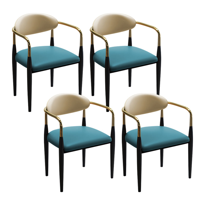 Faux Leather Dining Side Chair Open Back Home Dining Side Chair