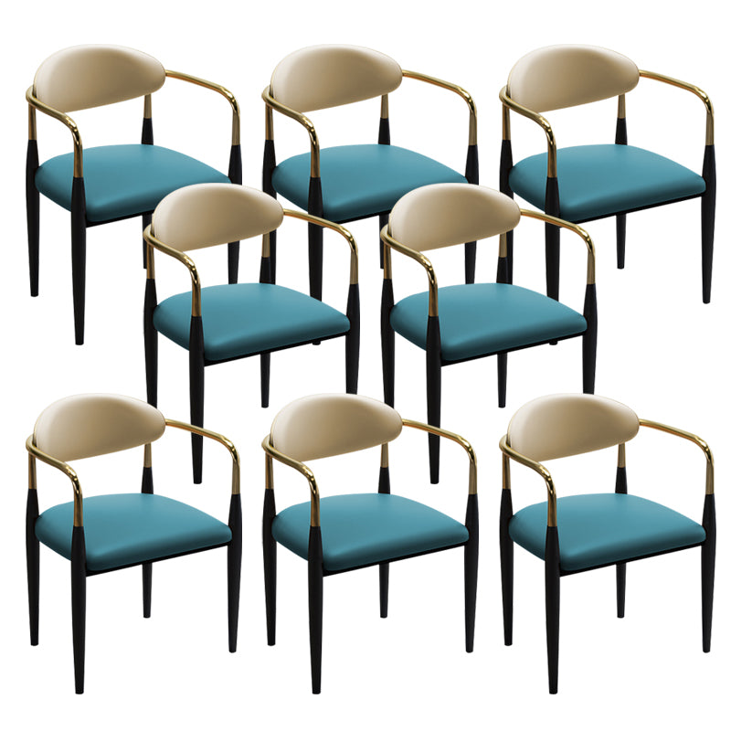 Faux Leather Dining Side Chair Open Back Home Dining Side Chair