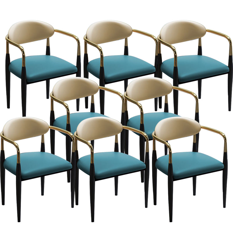 Metal Dining Room Kitchen Chair Black Legs Open Back Dining Chair