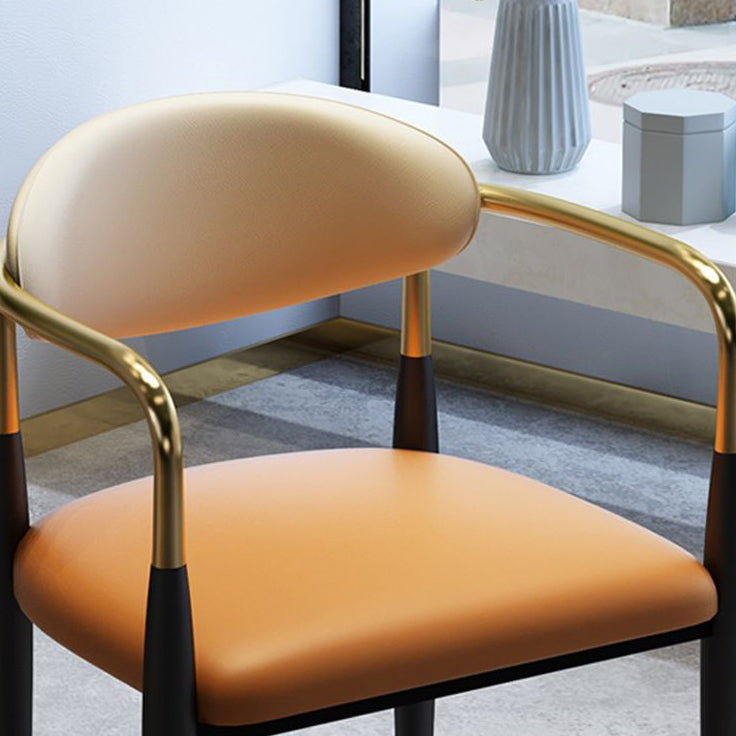 Metal Dining Room Kitchen Chair Black Legs Open Back Dining Chair