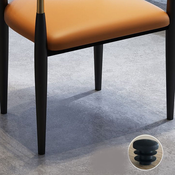 Metal Dining Room Kitchen Chair Black Legs Open Back Dining Chair