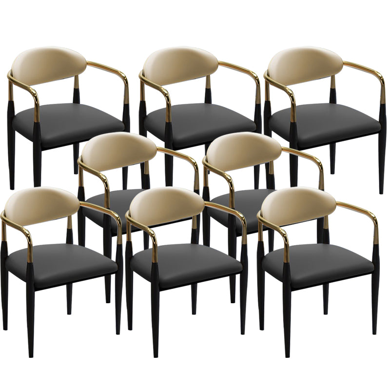 Metal Dining Room Kitchen Chair Black Legs Open Back Dining Chair