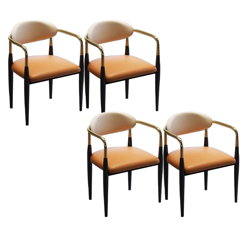 Metal Dining Room Kitchen Chair Black Legs Open Back Dining Chair