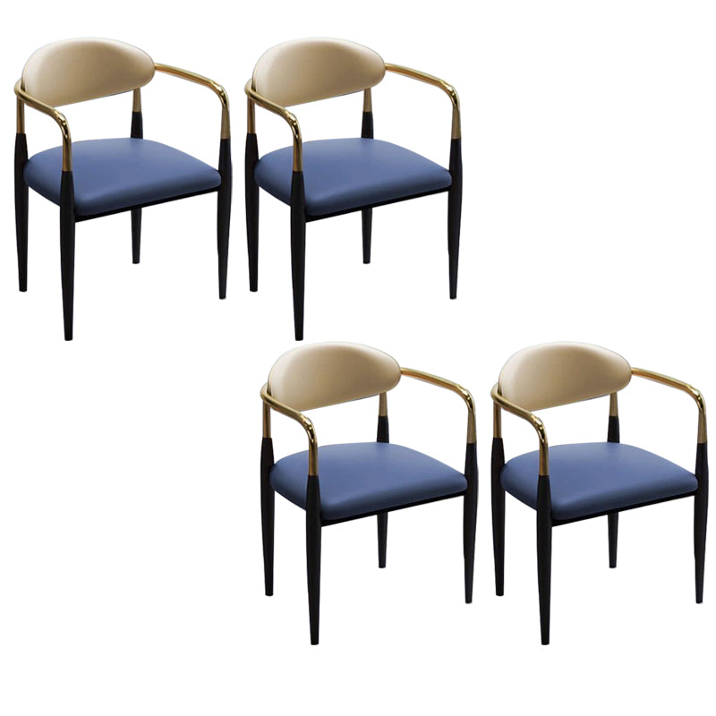 Metal Dining Room Kitchen Chair Black Legs Open Back Dining Chair