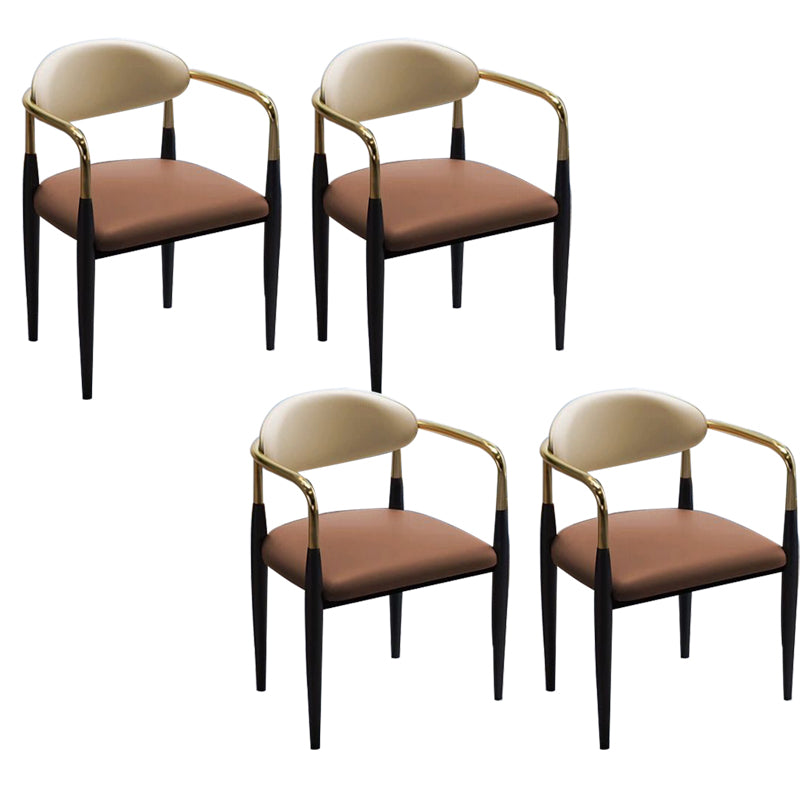 Metal Dining Room Kitchen Chair Black Legs Open Back Dining Chair