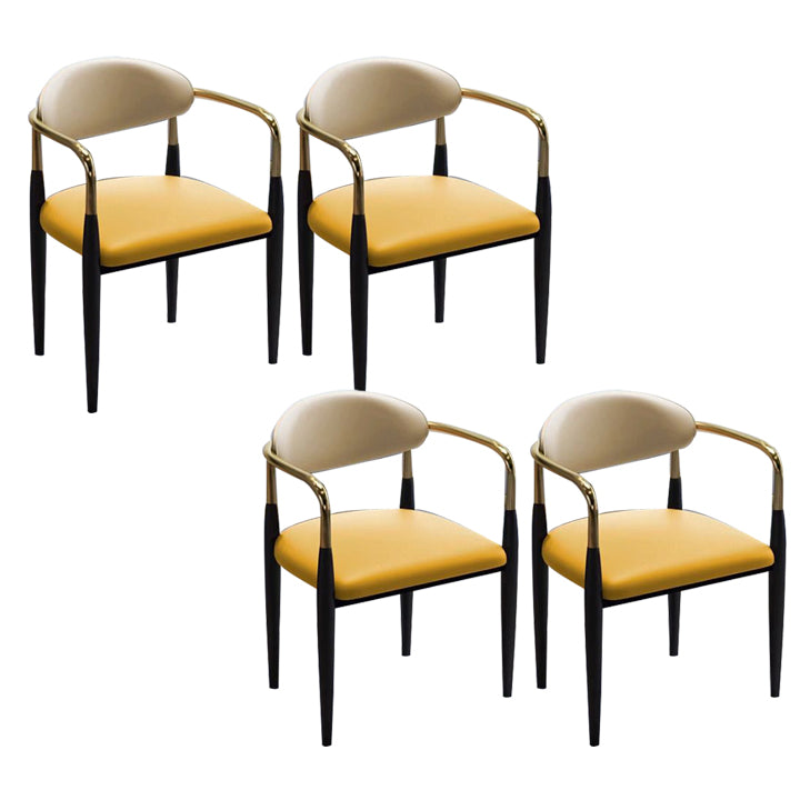 Metal Dining Room Kitchen Chair Black Legs Open Back Dining Chair