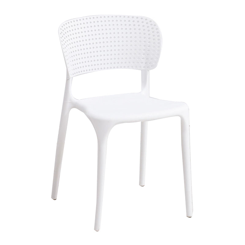 Open Back Dining Side Chair Stacking Plastic Dining Armless Chair