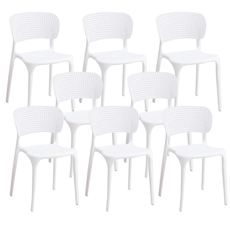 Open Back Dining Side Chair Stacking Plastic Dining Armless Chair