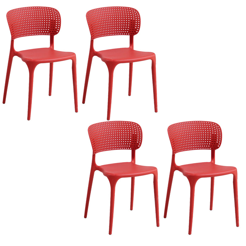 Open Back Dining Side Chair Stacking Plastic Dining Armless Chair