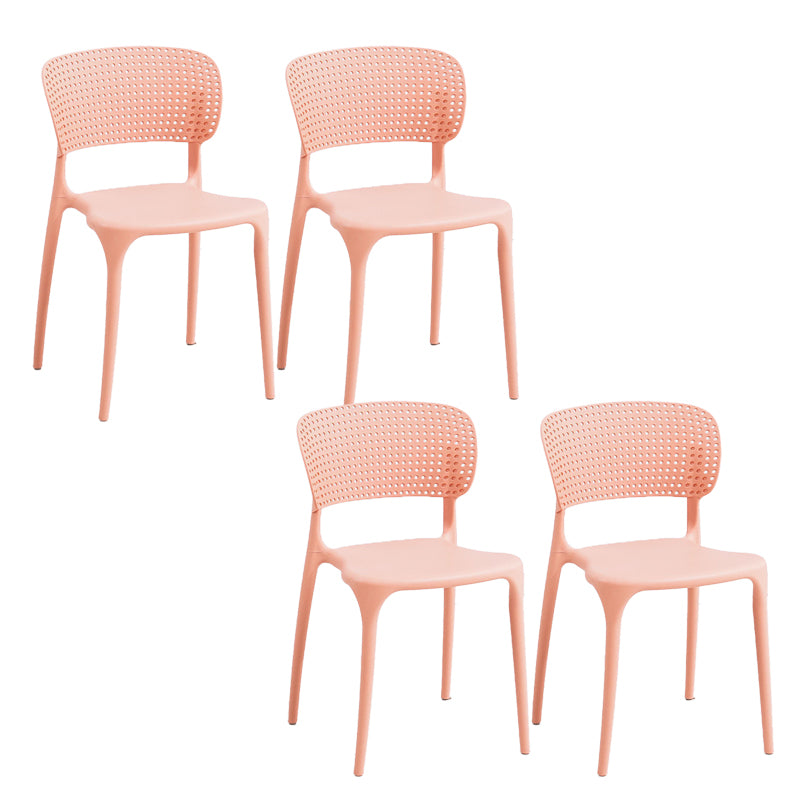 Open Back Dining Side Chair Stacking Plastic Dining Armless Chair