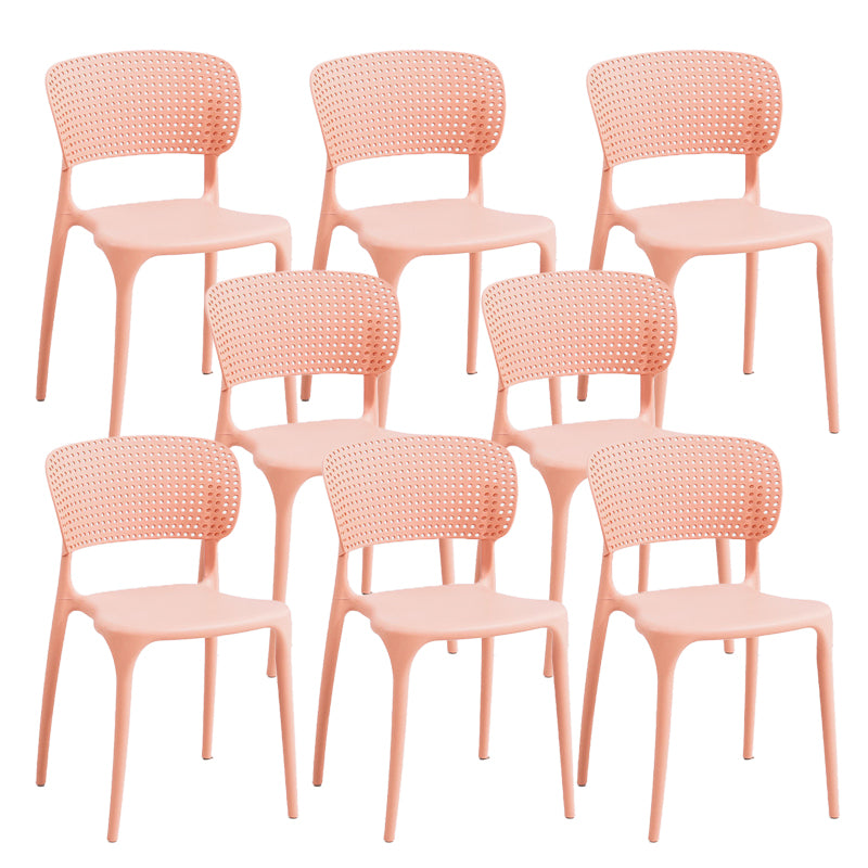 Open Back Dining Side Chair Stacking Plastic Dining Armless Chair